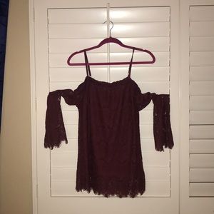 Boho maroon top